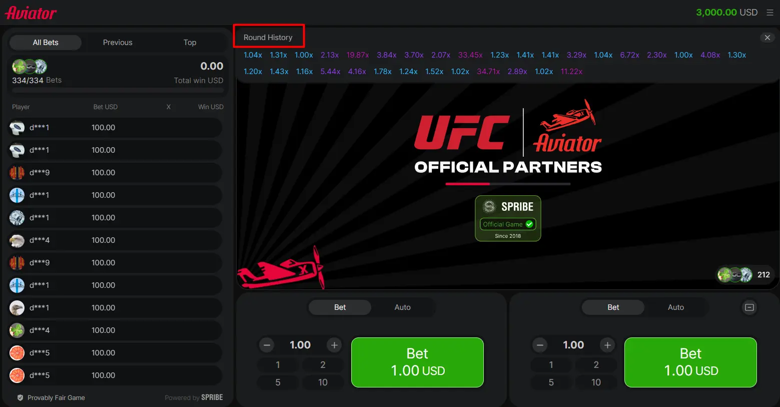 Aviator 1xBet strategy interface na nagpapakita ng kasaysayan ng multiplier at mga pattern