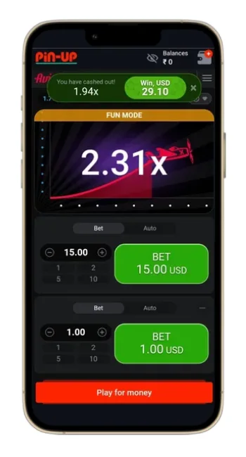 Pin-Up Bet Aviator Mobile Interface